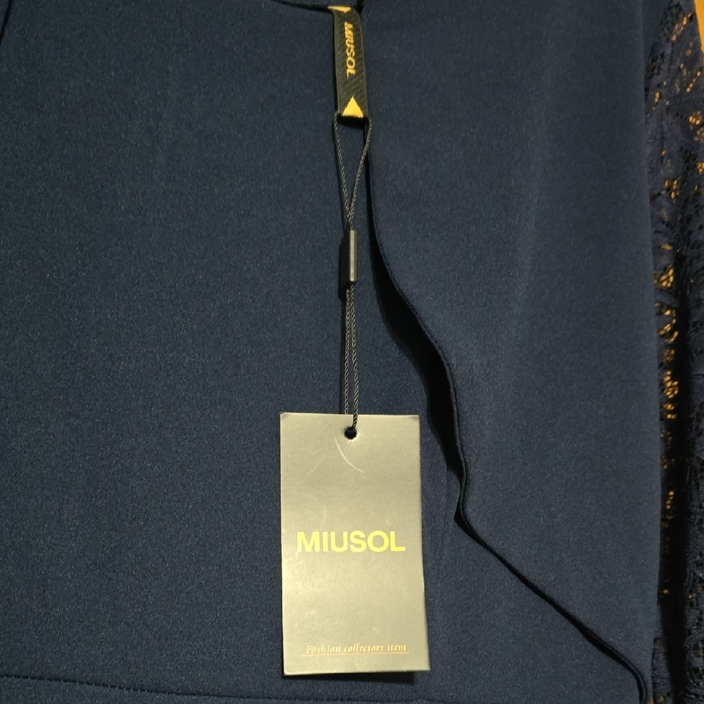 Miusol Dark Blue Long Sleeve Dress - Picture 2 of 6